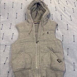 Polo - Gray Hooded Vest with Logo (M)